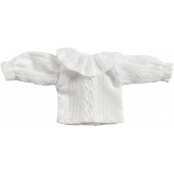 Predolo Vesti Miniature per Puppe 1/12 Maniche Lunghe o Corte con Collo in Pizzo Bianco