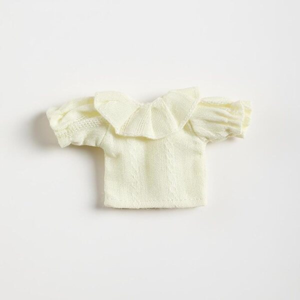 predolo Abbigliamento Miniatura per Bambole 1/12 Manches Courtes e Lunghe in Dentelle Giallo Pallido