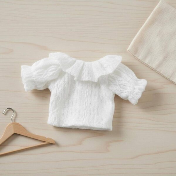 predolo Abbigliamento Miniatura per Bambole 1/12 Manches Courtes e Lunghe in Dentelle Giallo Pallido