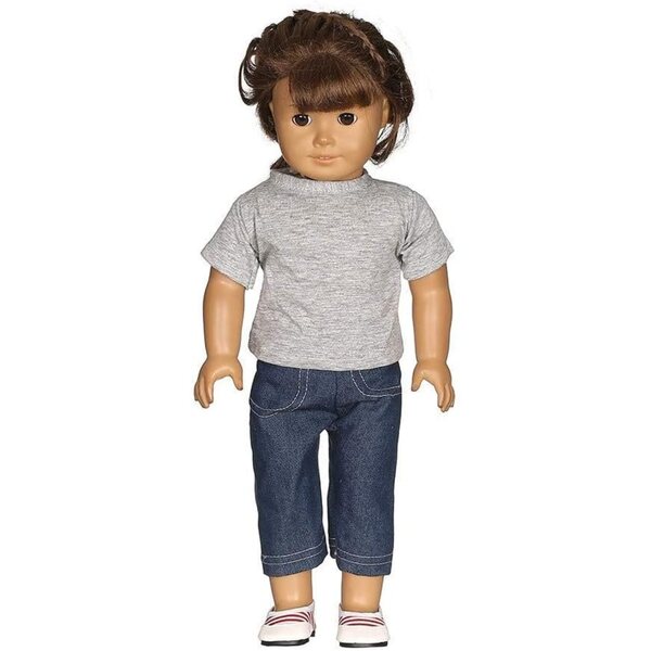 Abbigliamento per bambola americana 46 cm - T-shirt e jeans casual