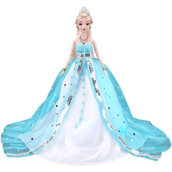 Abendkleid mit Schleppe für 29 cm große Puppen – Elegantes Kleid für bewegliche Puppen