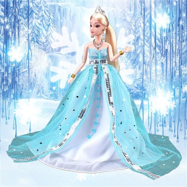 Abendkleid mit Schleppe für 29 cm große Puppen – Elegantes Kleid für bewegliche Puppen