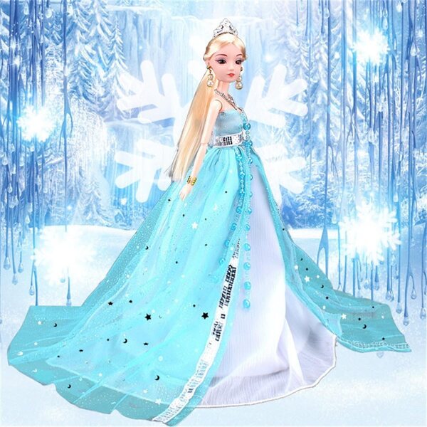 Abendkleid mit Schleppe für 29 cm große Puppen – Elegantes Kleid für bewegliche Puppen