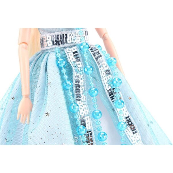 Abendkleid mit Schleppe für 29 cm große Puppen – Elegantes Kleid für bewegliche Puppen