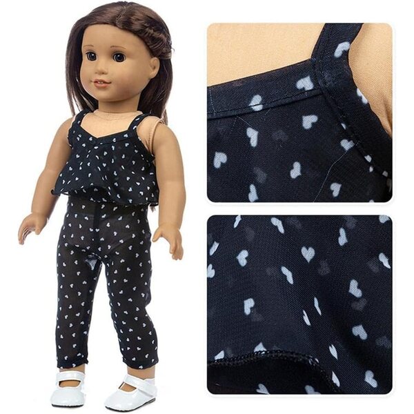 Ärmellose Kombination für 46 cm große amerikanische Puppe, Puppenkleidungszubehör