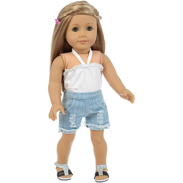Abbigliamento per bambole 46 cm - Top e shorts con accessori moda Uteruik