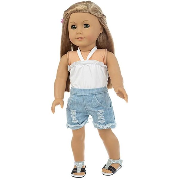 Abbigliamento per bambole 46 cm - Top e shorts con accessori moda Uteruik