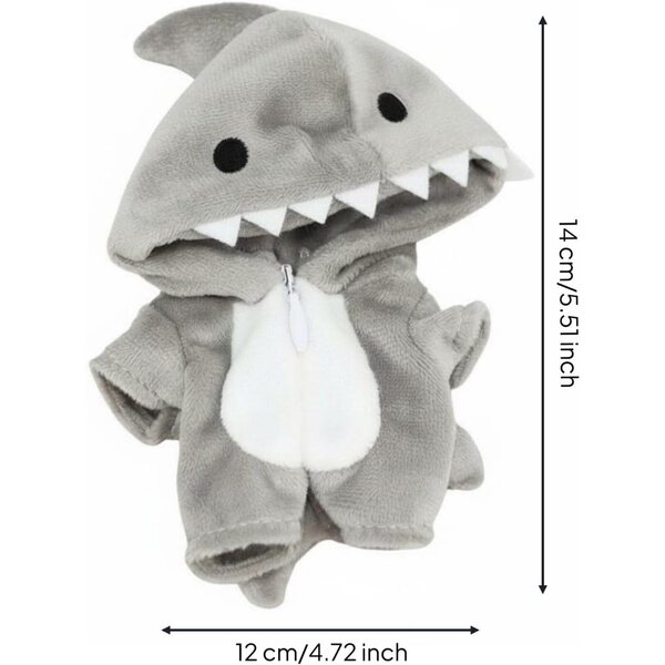 Costume Pupazzo Peluche Predolo Requin o Dinosaure per Bambole 10-12 cm