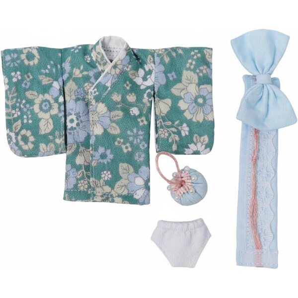 Tenuta Japonaise Kimono Vert per Bambole OB11 e BJD 1/12 Design Tradizionale Qianly