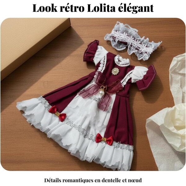 Robe Bleu Lolita per Bambole BJD 30 cm - Vestito Adorabile e Elegante