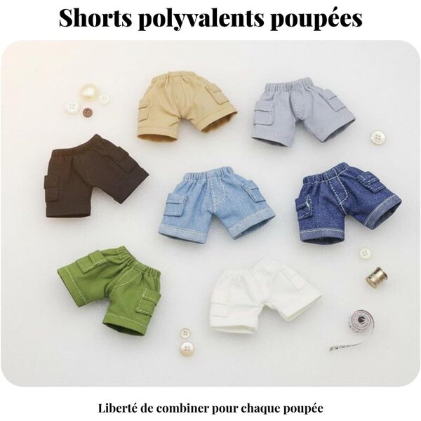 Qianly Pantaloni Cargo Miniatura per Bambole OB11 con Taglia Elastico e Tasche