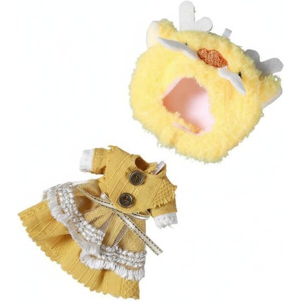 Kompletter Satz austauschbarer Kleidung für 1/12 OB11 BJD-Puppe, 14 cm, handgefertigt