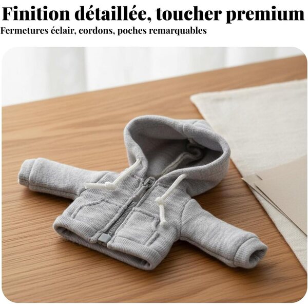 predolo Abbigliamento per Bambole OB11 e BJD 1/12 con Zip - Nero, Taglia M