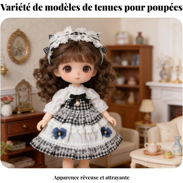 predolo Robe Lolita per Bambole 30 cm con Finiture in Pizzo – Vari Design Eleganti
