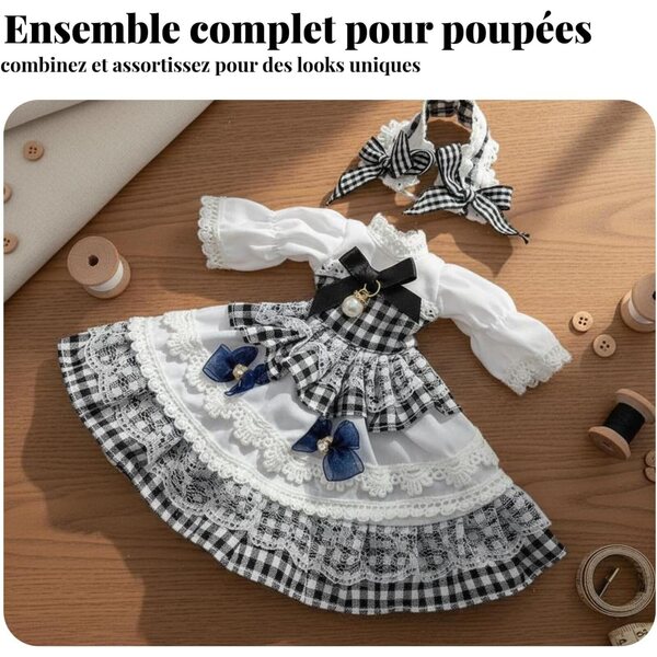Kleidungsset für 30-cm-Puppe – Kleid und Kopfzubehör BJD 1/6 – Predolo