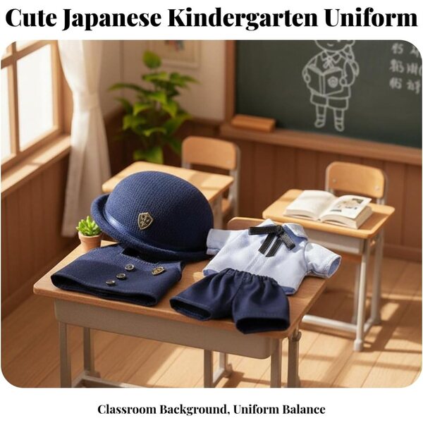 Uniforme materna per bambola OB11 - Abito completo stile scolastico giapponese