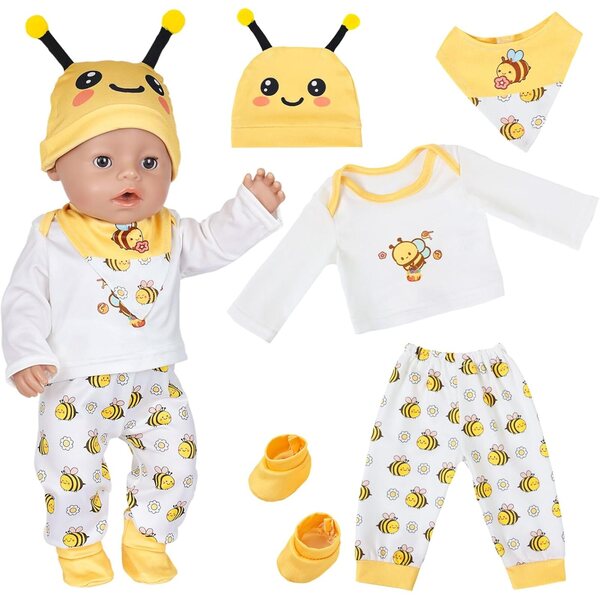 Set abbigliamento per bambole 35,6-45,7 cm con 5 pezzi Yellow Bee