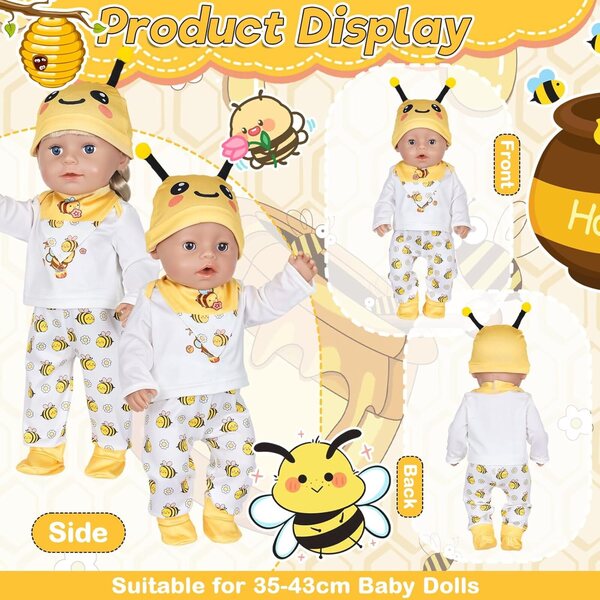 Set abbigliamento per bambole 35,6-45,7 cm con 5 pezzi Yellow Bee