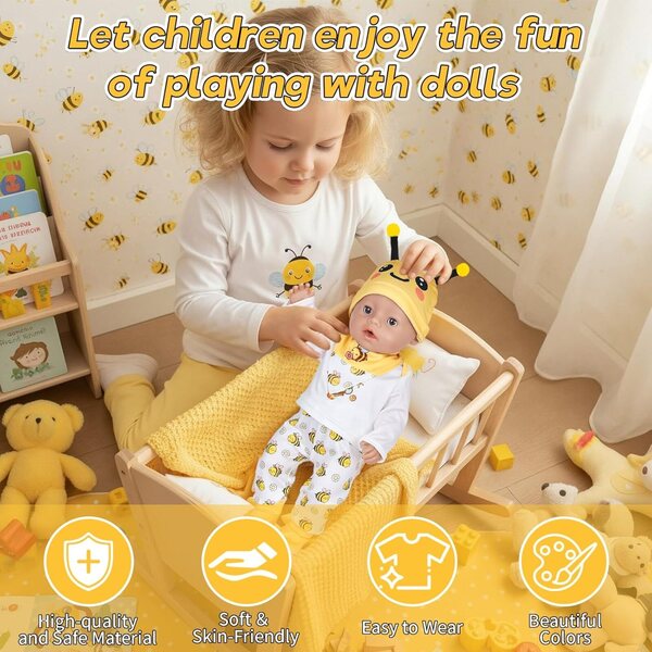 Set abbigliamento per bambole 35,6-45,7 cm con 5 pezzi Yellow Bee