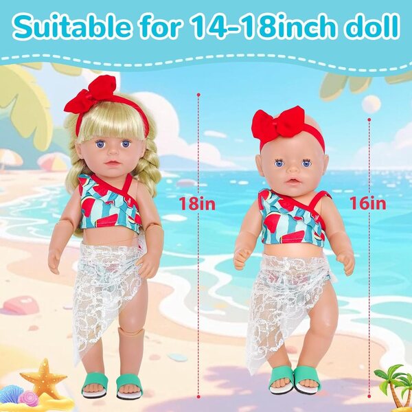 Costume da bagno estivo per bambola - abbigliamento accessorio Xerteam
