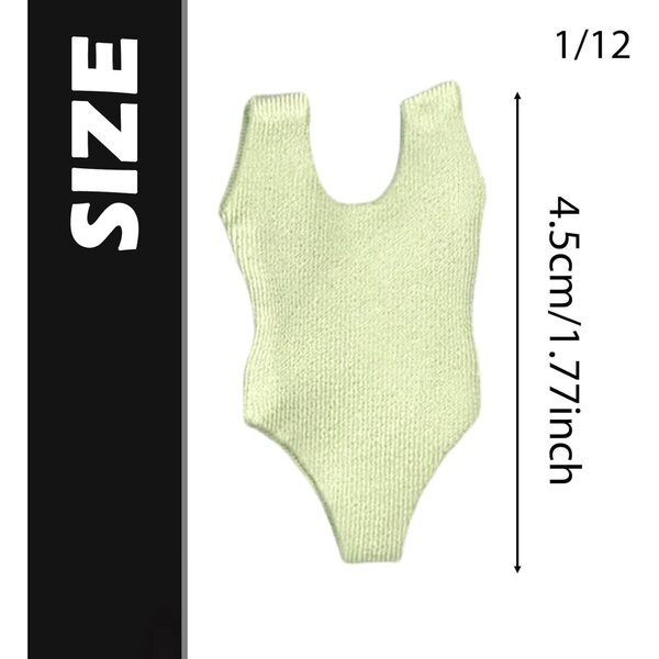 Oshhni Costume Mini Maillot da Bagno Elastico per Figurine 1/12 - Verde Chiaro