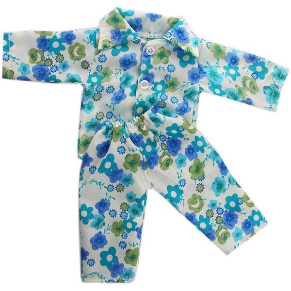 Ensemble Pigiama per Bambole 46 cm - Maglia a Maniche Lunghe e Pantaloni Floreali