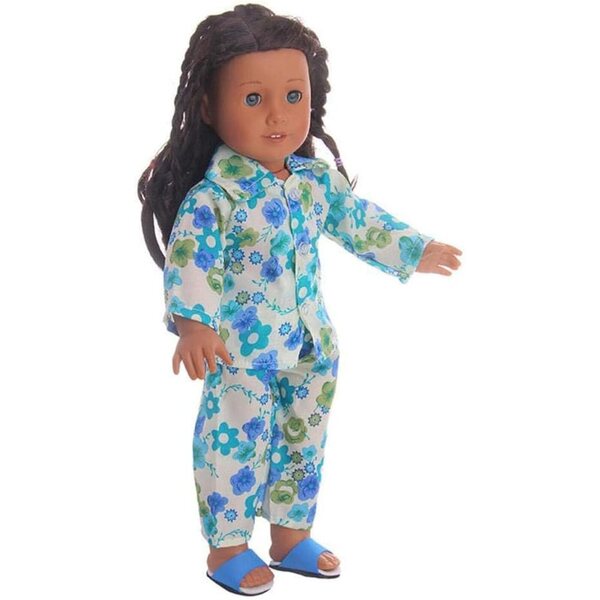 Ensemble Pigiama per Bambole 46 cm - Maglia a Maniche Lunghe e Pantaloni Floreali