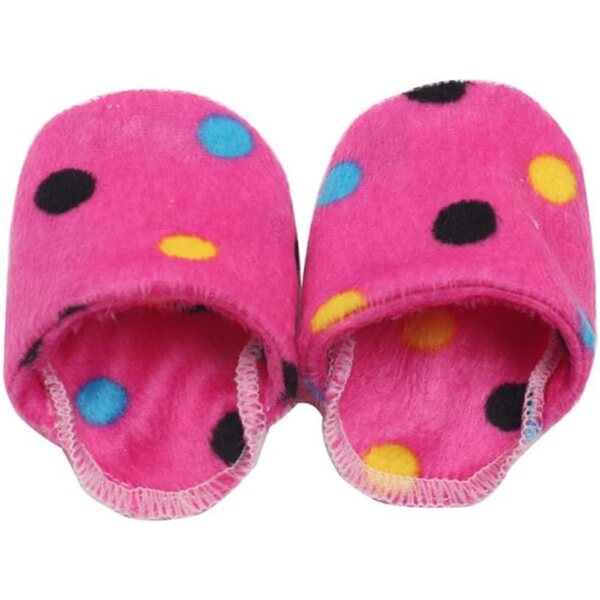 Gepunktete Plüsch-Pantoufles für 46-cm-Puppen – Komfort- und Stil-Accessoire