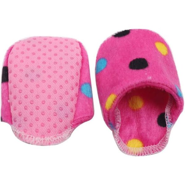 Gepunktete Plüsch-Pantoufles für 46-cm-Puppen – Komfort- und Stil-Accessoire