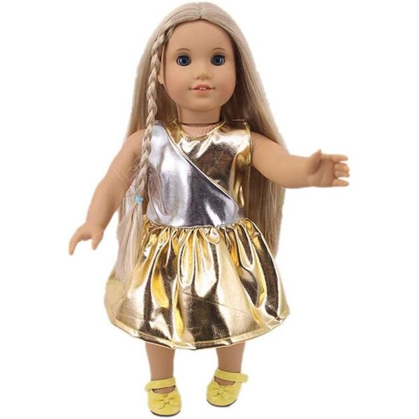 Buntes Kleid für 46-cm-Puppe - Elegantes Kleid für amerikanische Puppen