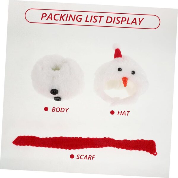 VICASKY Set di costumi da pupazzo di neve in miniatura, cappello e sciarpa per bambola