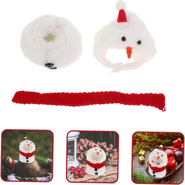 VICASKY Set di costumi da pupazzo di neve in miniatura, cappello e sciarpa per bambola