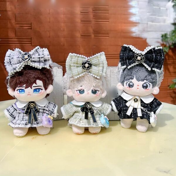 Abbigliamento per bambole peluche 10-15 cm con accessori - niannyyhouse nero 15 cm