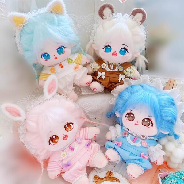 Salopette in peluche marrone per bambole 10-15 cm e 20 cm niannyyhouse