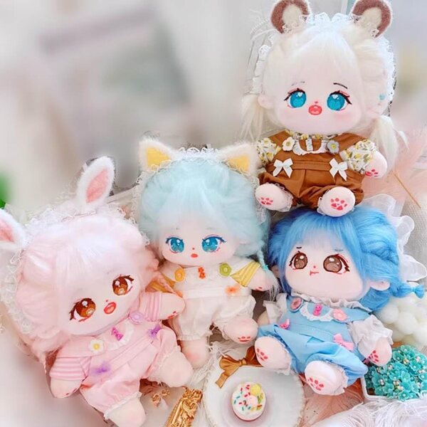 Salopette in peluche marrone per bambole 10-15 cm e 20 cm niannyyhouse