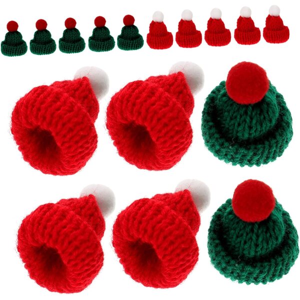 VICASKY 24 Mini Cappelli Natalizi Decorativi per Bottiglie e Pupazzi