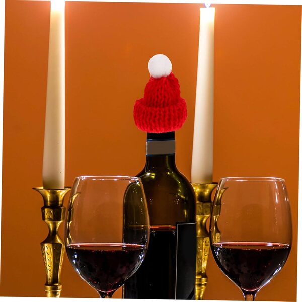 VICASKY 24 Mini Cappelli Natalizi Decorativi per Bottiglie e Pupazzi