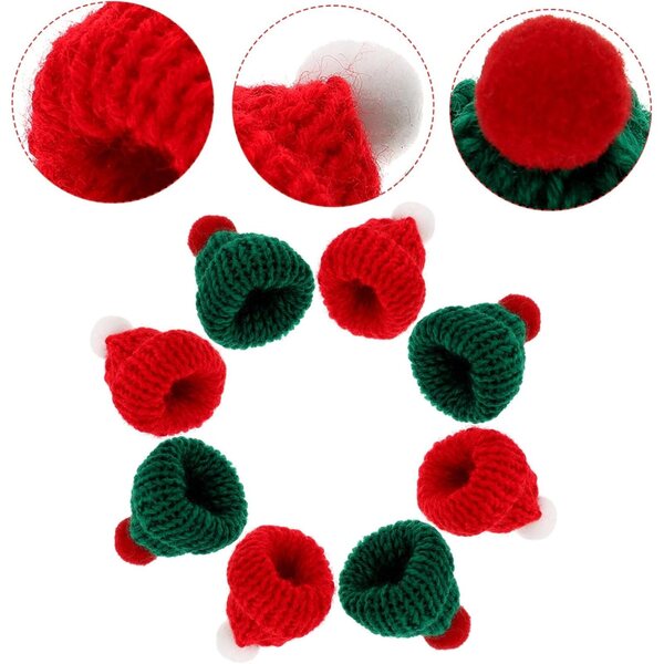 VICASKY 24 Mini Cappelli Natalizi Decorativi per Bottiglie e Pupazzi