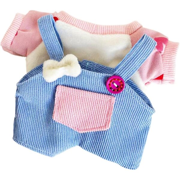 Salopette e top per bambole peluche 20 cm - vestiti colorati e resistenti Teksome