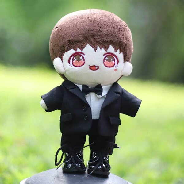 Costume elegante nero con papillon per bambole in peluche 20 cm niannyyhouse