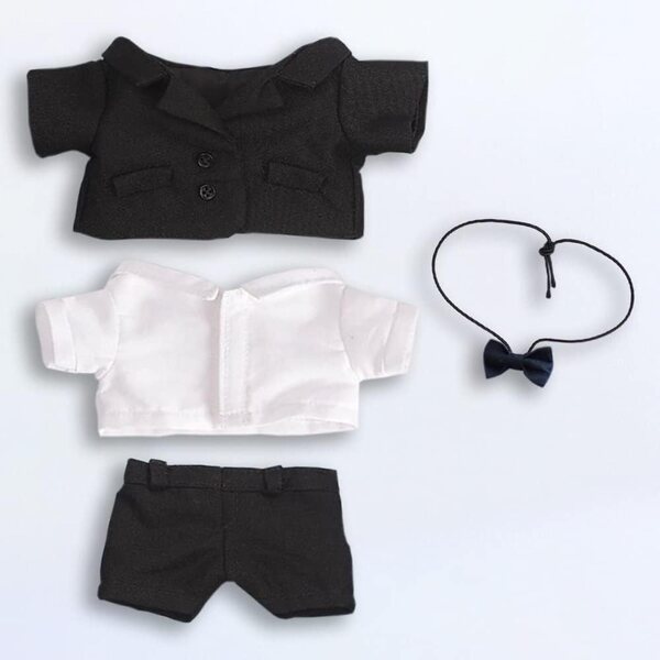 Costume elegante nero con papillon per bambole in peluche 20 cm niannyyhouse