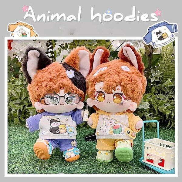 niannyyhouse Pantalone e Felpa Cappuccio in Peluche per Bambole 20 cm Motivo Panda Kaki