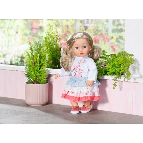 Baby Annabell Ensemble con Gonna Plissettata e Fiocco 3D per Bambole 43 cm