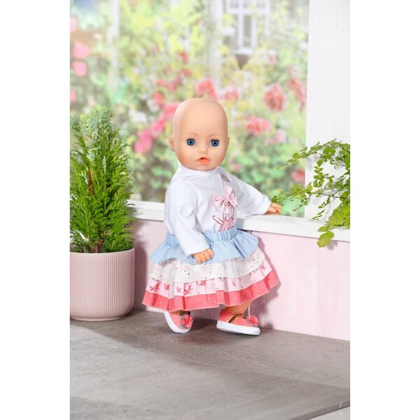 Baby Annabell Ensemble con Gonna Plissettata e Fiocco 3D per Bambole 43 cm