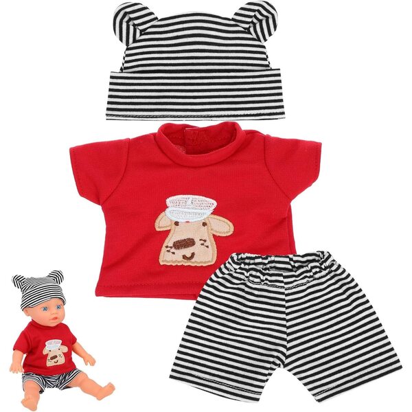SOIMISS Tenuta a Righe per Bambole 25 cm | Completo Cotone Unisex con Pantaloni e Cappello