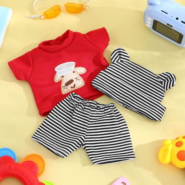 SOIMISS Tenuta a Righe per Bambole 25 cm | Completo Cotone Unisex con Pantaloni e Cappello