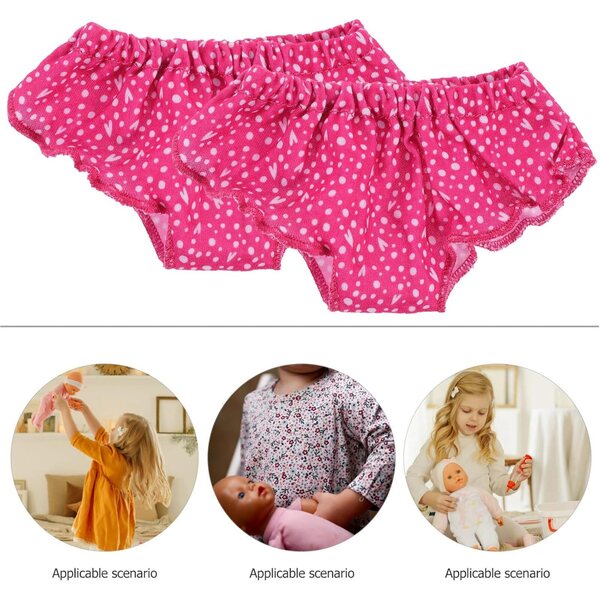 Hemobllo 4 Culottes per Bambole 45 cm Pois Rosa - Accessori Sottovesti Bambole