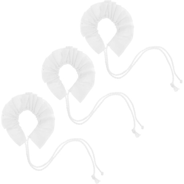 NOLITOY Mini Collari per Bambole 10-15 cm, 3 Pezzi in Tessuto Bianco, Accessori Vintage