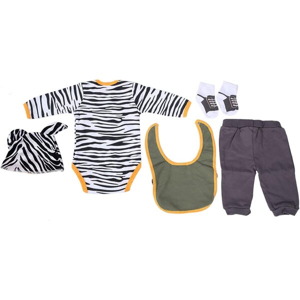 Cryfokt Abbigliamento Orso a Righe per Bambole 20-22 Pollici, 5 Pezzi Neonato