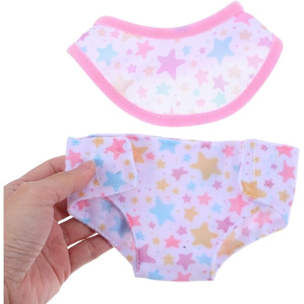 SOIMISS Set 6 Pezzi Biancheria per Bambole 43 cm Bavaglini e Mutandine in Cotone